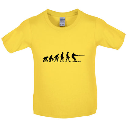 Evolution of Man Waterski Kids T Shirt