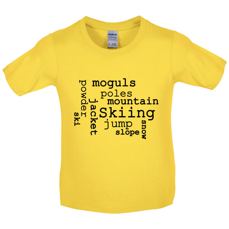 Ski Word Cloud Kids T Shirt