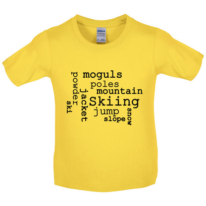 Ski Word Cloud Kids T Shirt