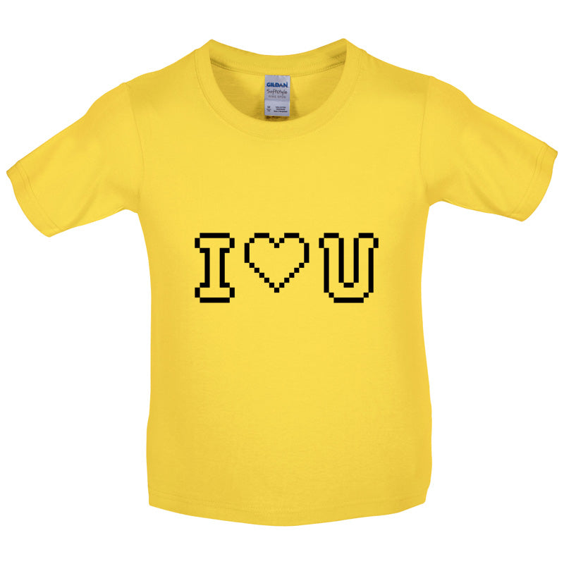 I Love U (Pixels) Kids T Shirt