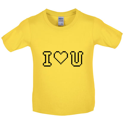 I Love U (Pixels) Kids T Shirt