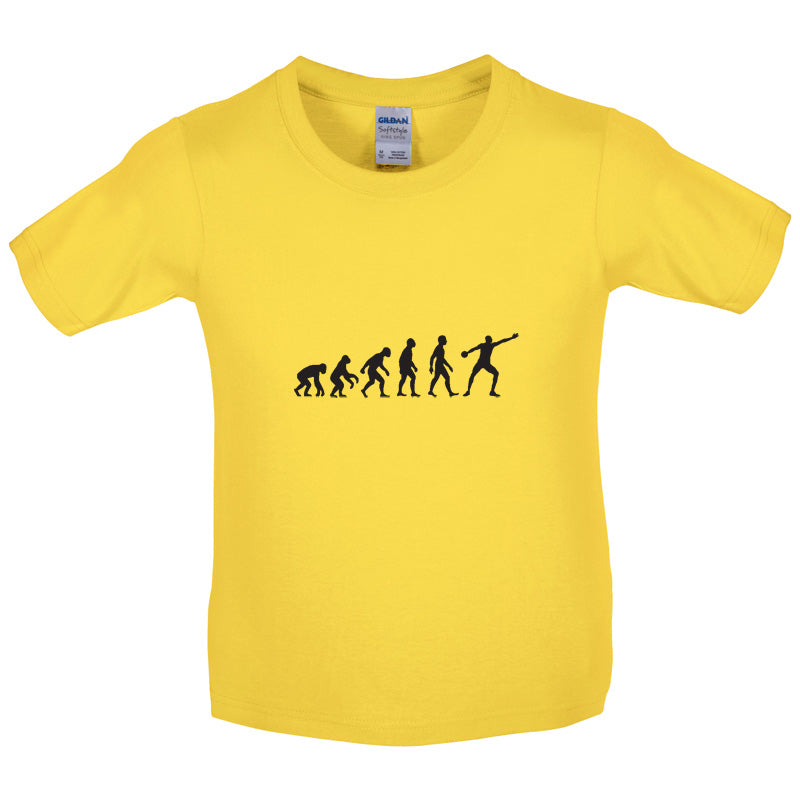 Evolution Of Man Discus Kids T Shirt