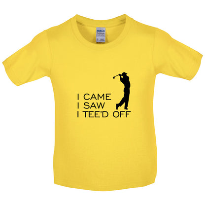 I Came I Saw I Tee'd Off Kids T Shirt