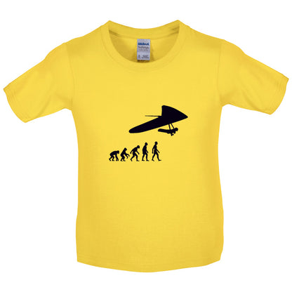 Evolution Of Man Hang Glider Kids T Shirt