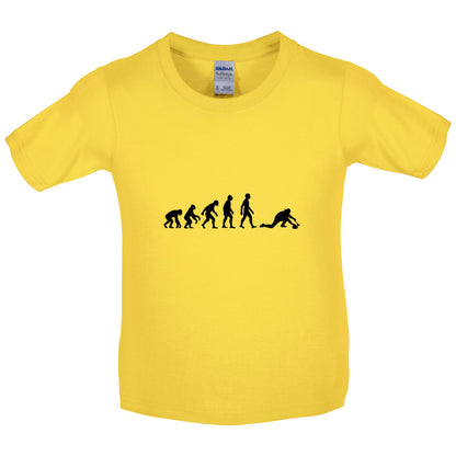 Evolution Of Man Curling Kids T Shirt