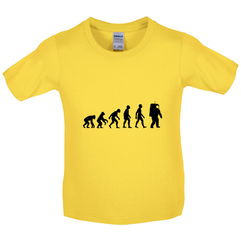 Evolution of Man Astronaut Kids T Shirt