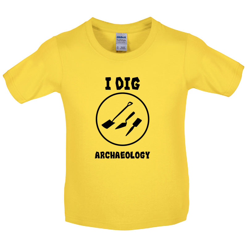 I Dig Archaeology Kids T Shirt