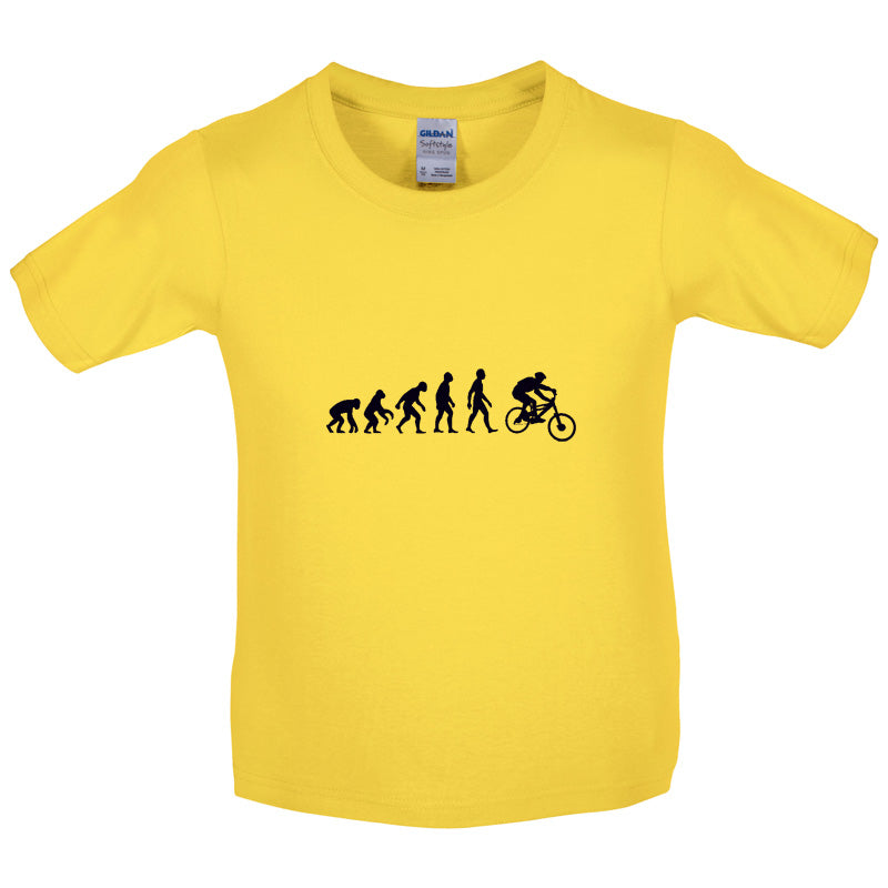 Evolution Of Man Mountain Bike Kids T Shirt