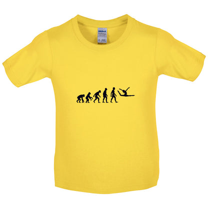 Evolution Of Man Floor Gymnastics Kids T Shirt