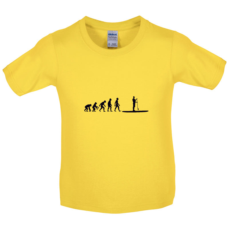 Evolution Of Man Paddle Board Kids T Shirt