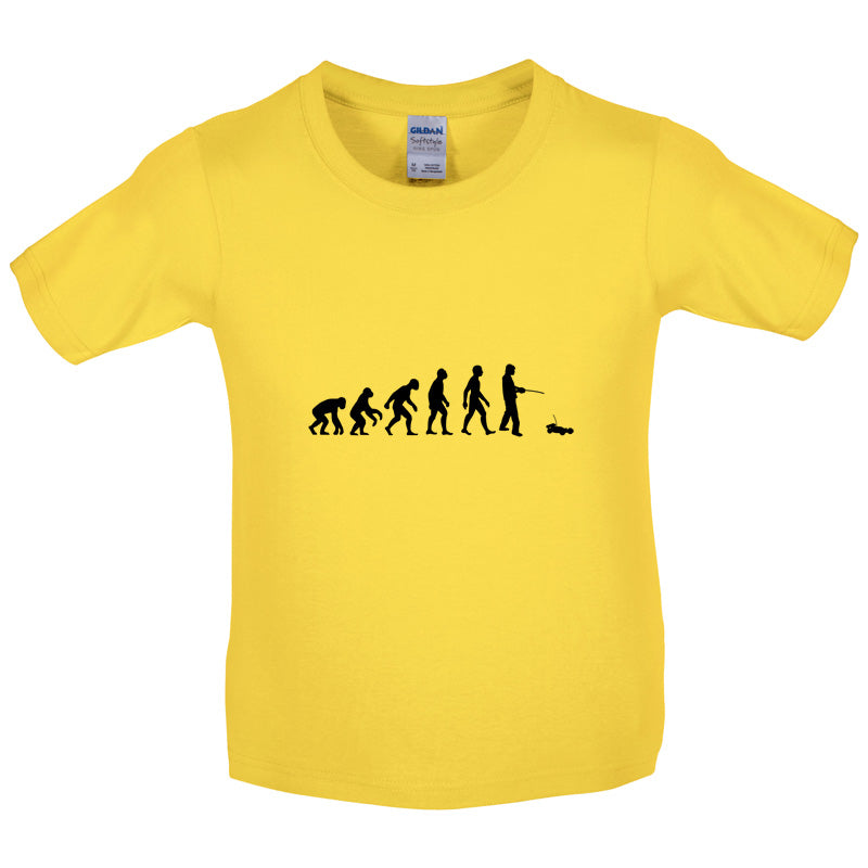 Evolution Of Man Remote Control Car Kids T Shirt