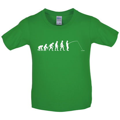 Evolution of Man Fishing Kids T Shirt