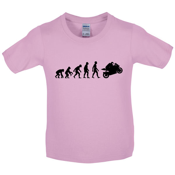 Evolution of Man Superbike Kids T Shirt