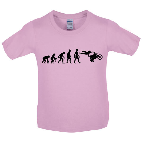 Evolution of Man Motocross Kids T Shirt