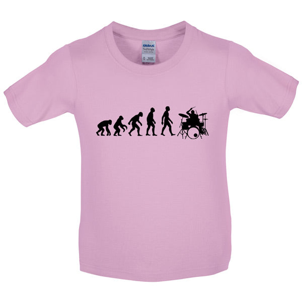 Evolution of Man Drummer Kids T Shirt