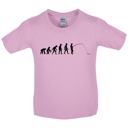 Evolution of Man Fishing Kids T Shirt