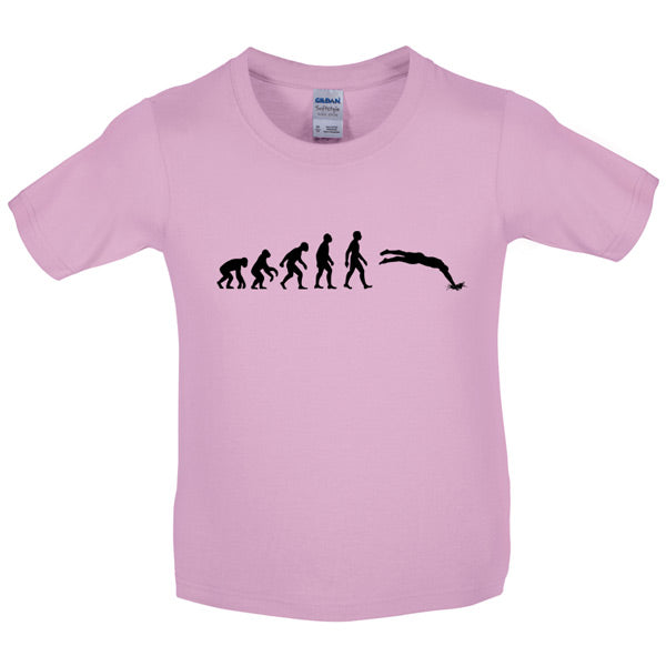 Evolution of Man Swimming Kids T Shirt