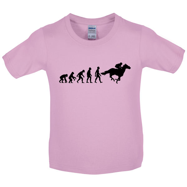 Evolution of Man Horse Riding Kids T Shirt