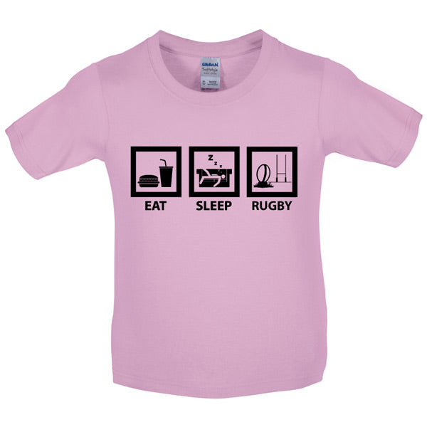 Eat Sleep Rugby Kids T Shirt