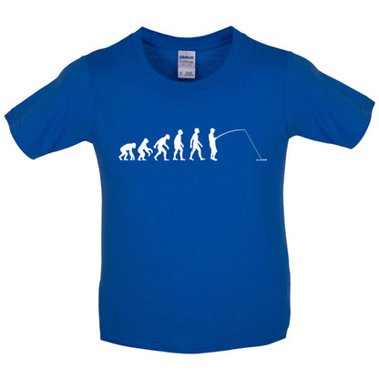 Evolution of Man Fishing Kids T Shirt