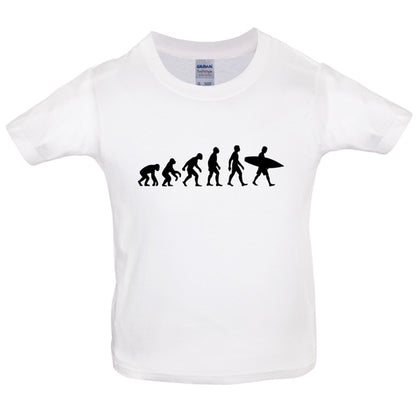 Evolution of Man Surfing Kids T Shirt