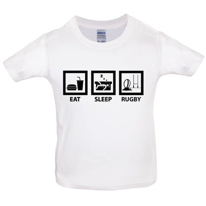 Eat Sleep Rugby Kids T Shirt