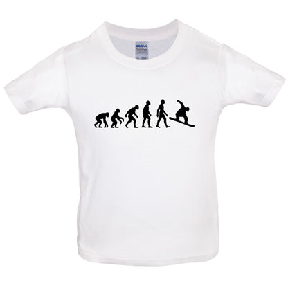 Evolution of Man Snowboard Kids T Shirt