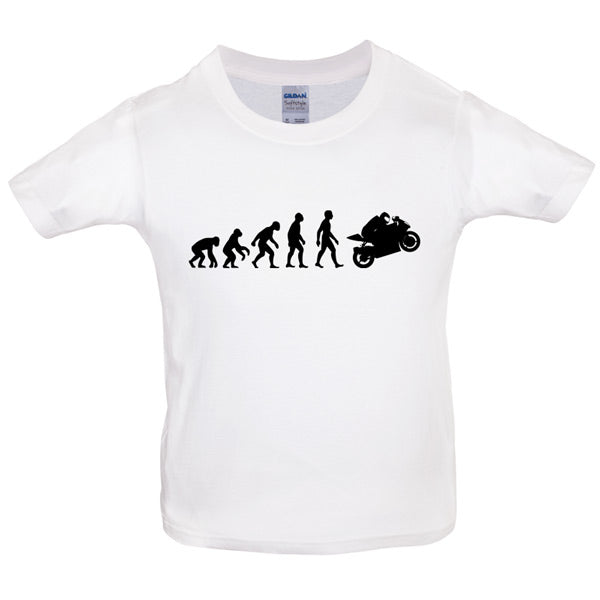 Evolution of Man Superbike Kids T Shirt