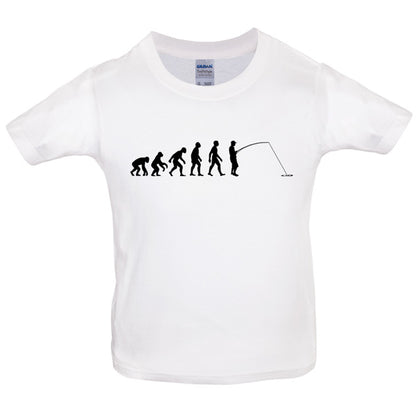 Evolution of Man Fishing Kids T Shirt