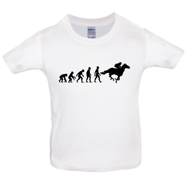 Evolution of Man Horse Riding Kids T Shirt