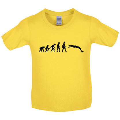 Evolution of Man Swimming Kids T Shirt