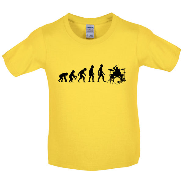 Evolution of Man Drummer Kids T Shirt