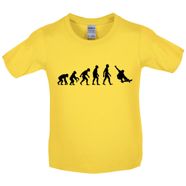 Evolution of Man Skateboard Kids T Shirt