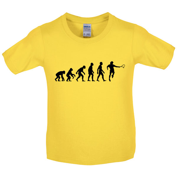 Evolution of Man Tennis Kids T Shirt
