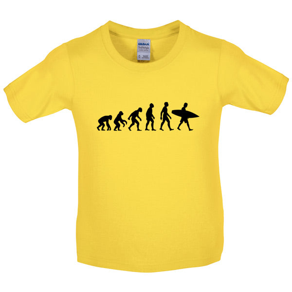 Evolution of Man Surfing Kids T Shirt