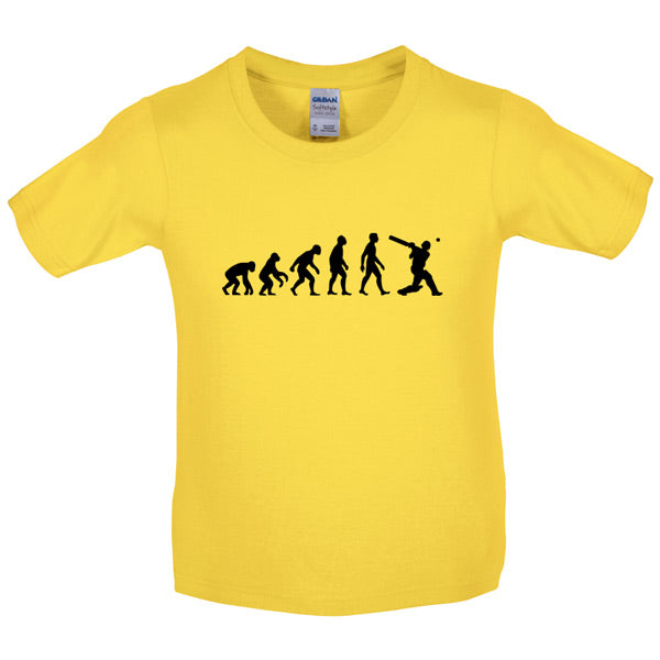 Evolution of Man Cricket Kids T Shirt
