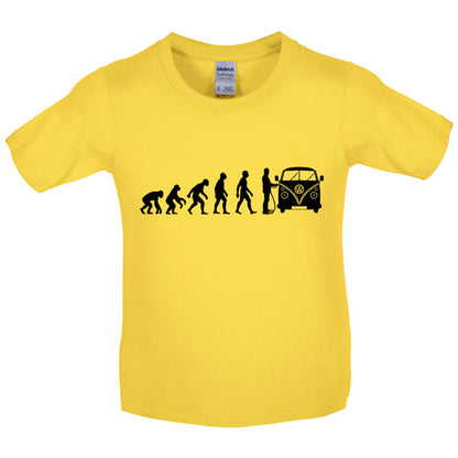 Evolution of Man Split Screen Camper Kids T Shirt