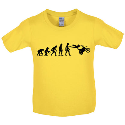 Evolution of Man Motocross Kids T Shirt