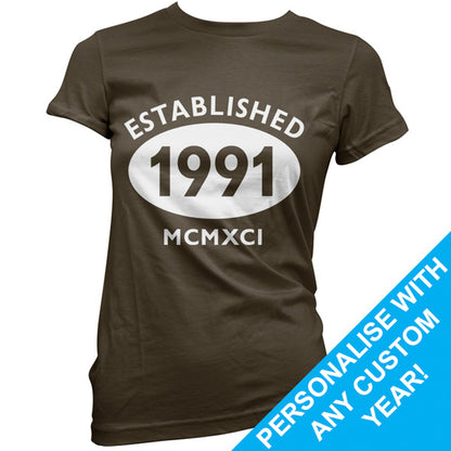 Established Roman Numerals Custom Birthday T Shirt