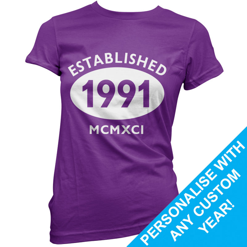 Established Roman Numerals Custom Birthday T Shirt