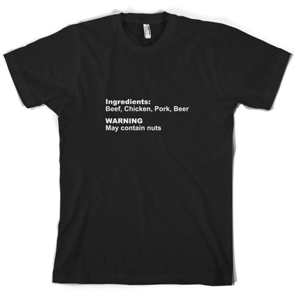 Human Ingredients May Contain Nuts T Shirt