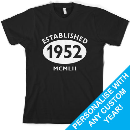 Established Roman Numerals Custom Birthday T Shirt