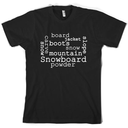 Snowboarding Word Cloud T Shirt