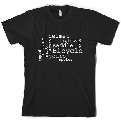 Bicycle Word Cloud T Shirt