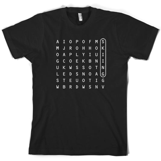 Skiing WordSearch T Shirt