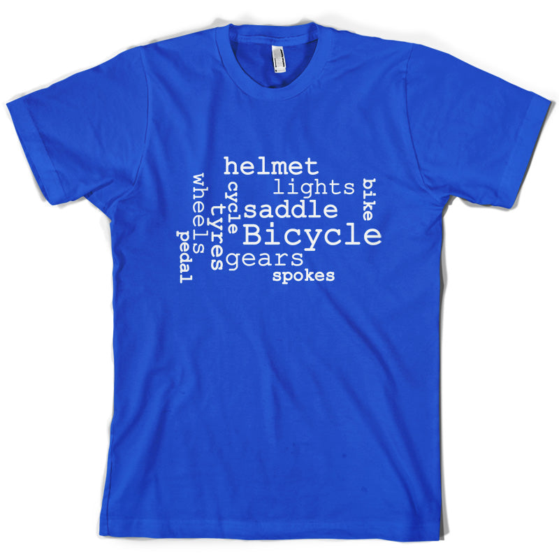 Bicycle Word Cloud T Shirt