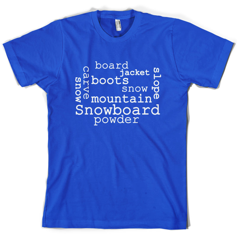 Snowboarding Word Cloud T Shirt