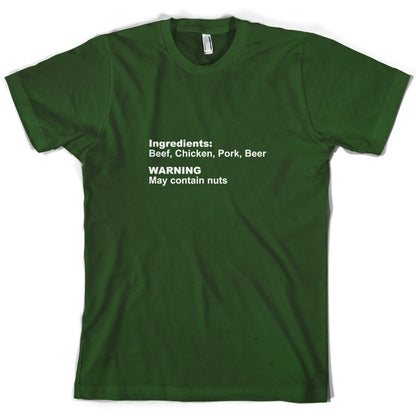 Human Ingredients May Contain Nuts T Shirt