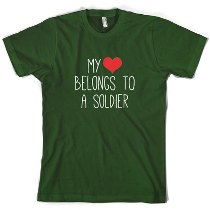 My Heart Belongs To A Soldier T Shirt