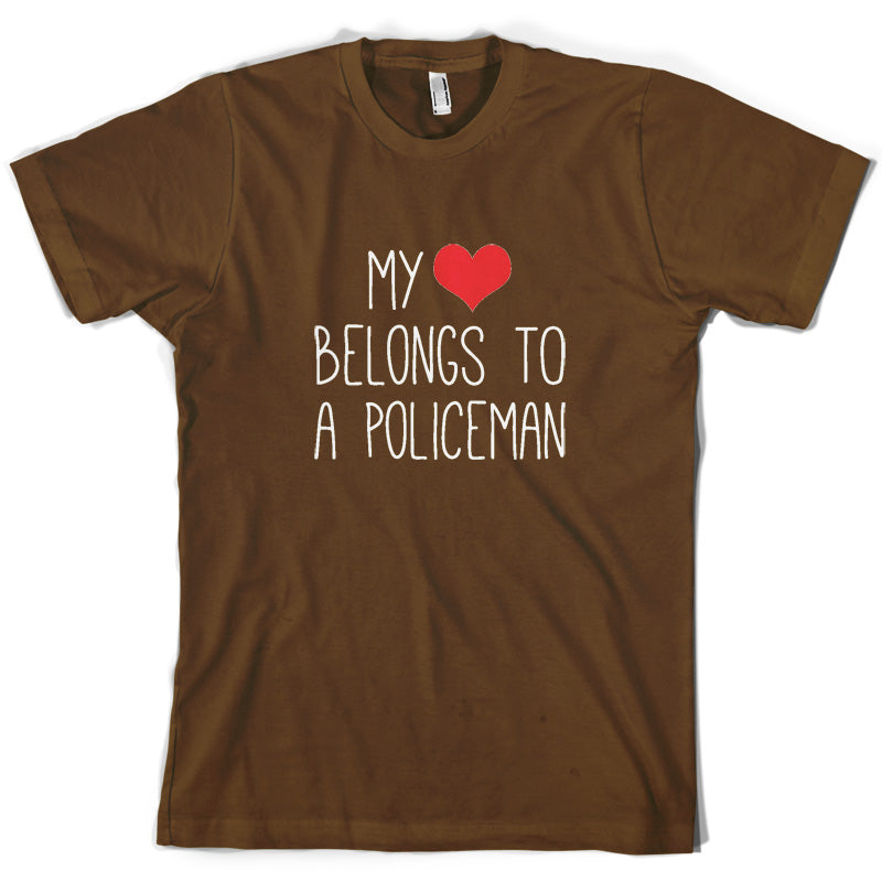 My Heart Belongs To A Policeman T Shirt